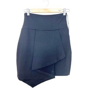 NWT Susana Monaco XS Black Asymmetric Mini Skirt